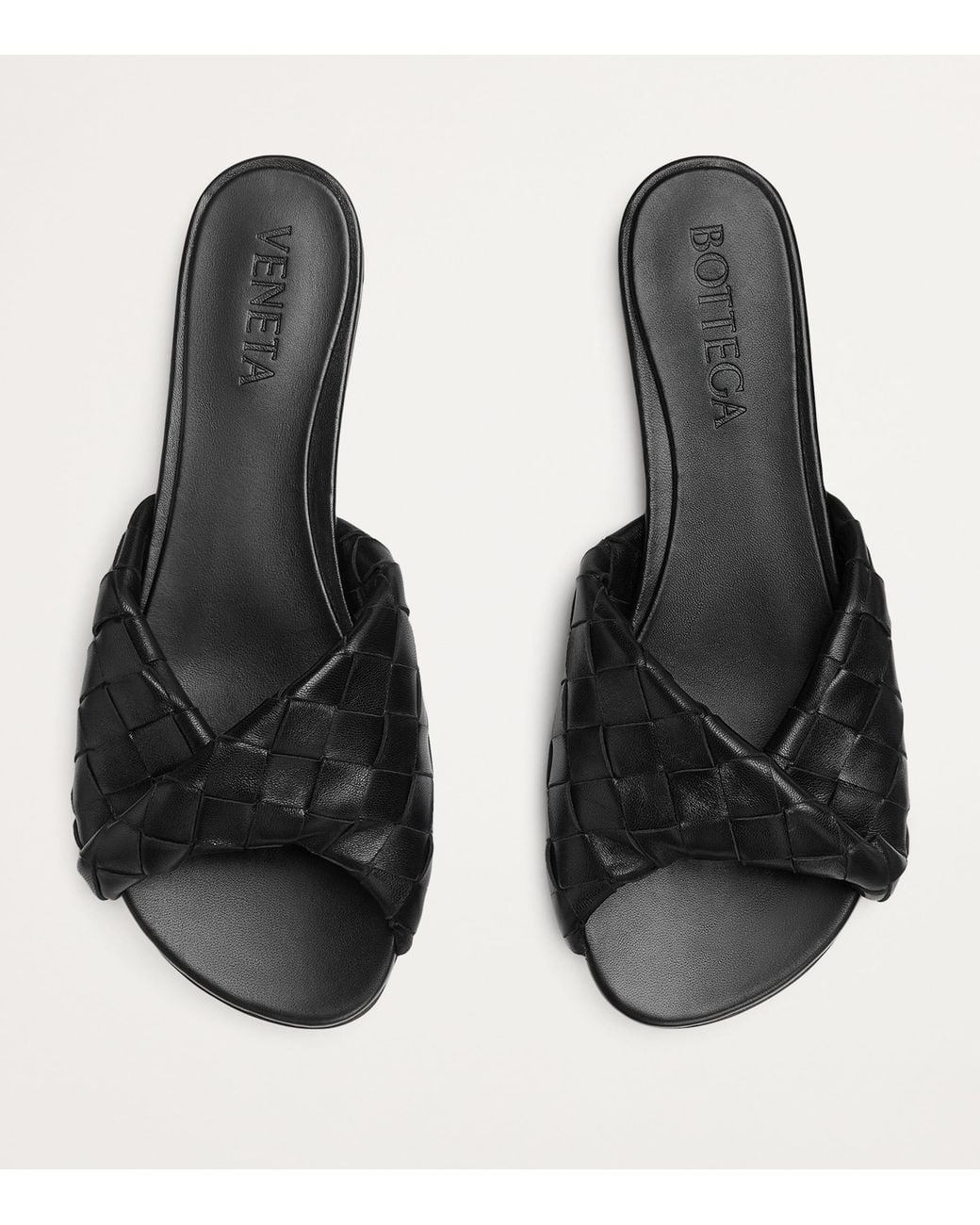 Bottega Veneta Black Lambskin Intrecciato Blink Mules