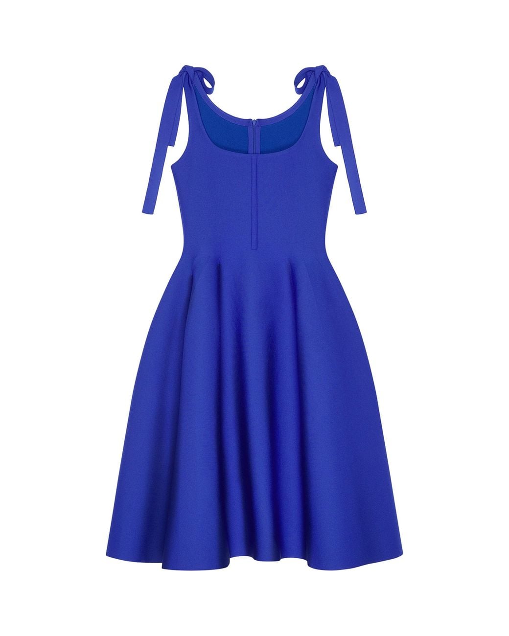 Givenchy Blue Bow-Strap Flared Midi Dress