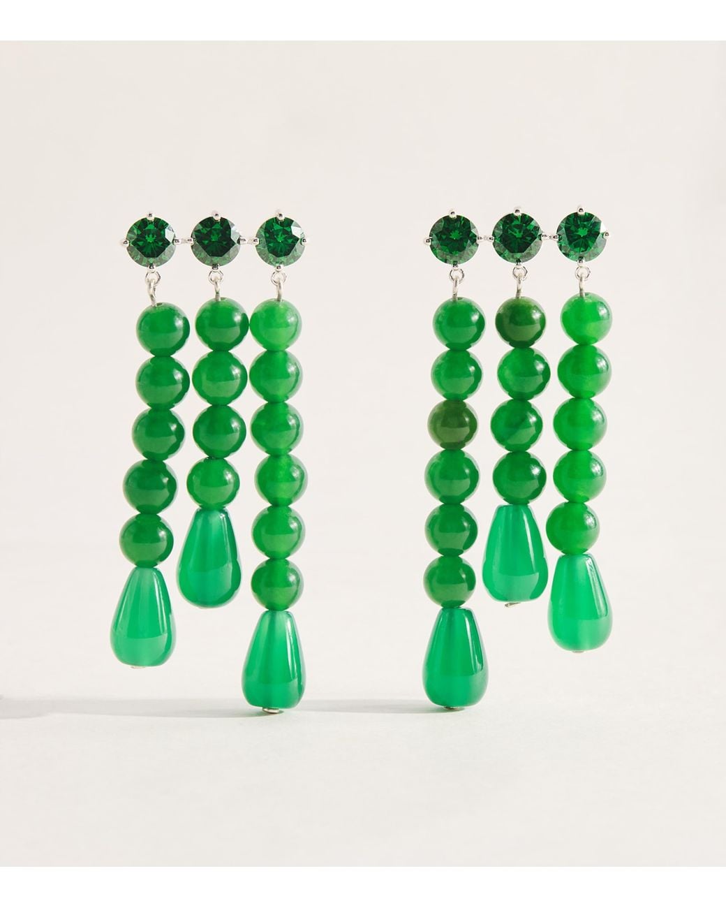 COMPLETEDWORKS Green Plated Weeping Willow Drop Earrings