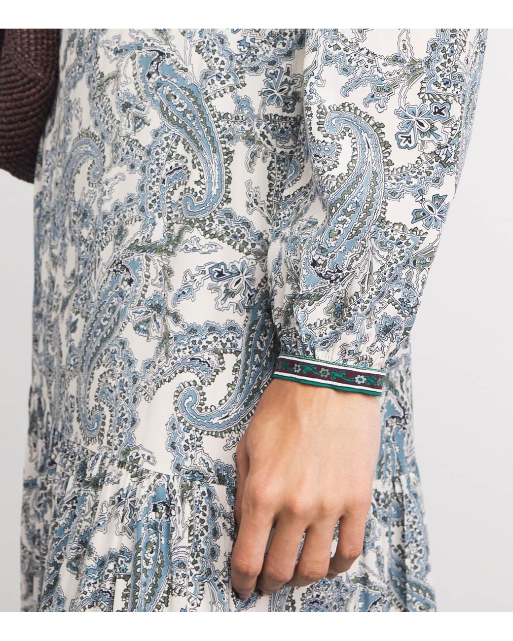 Veronica Beard Gray Silk-Blend Paisley Sama Maxi Dress