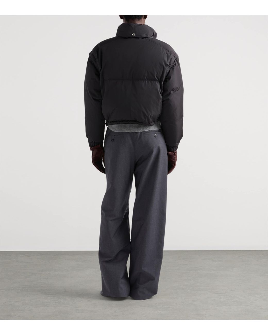Prada Black Re-Nylon Cropped Down Jacket