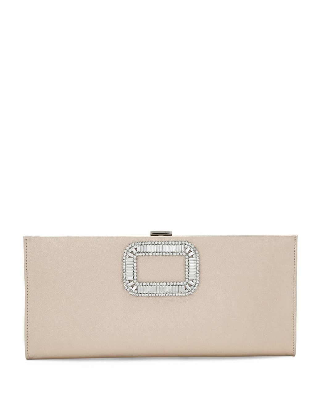 Roger Vivier Natural Leather Pilgrim Clutch Bag