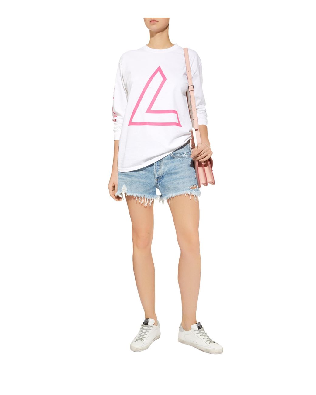 Agolde Blue Parker Fringed Denim Shorts