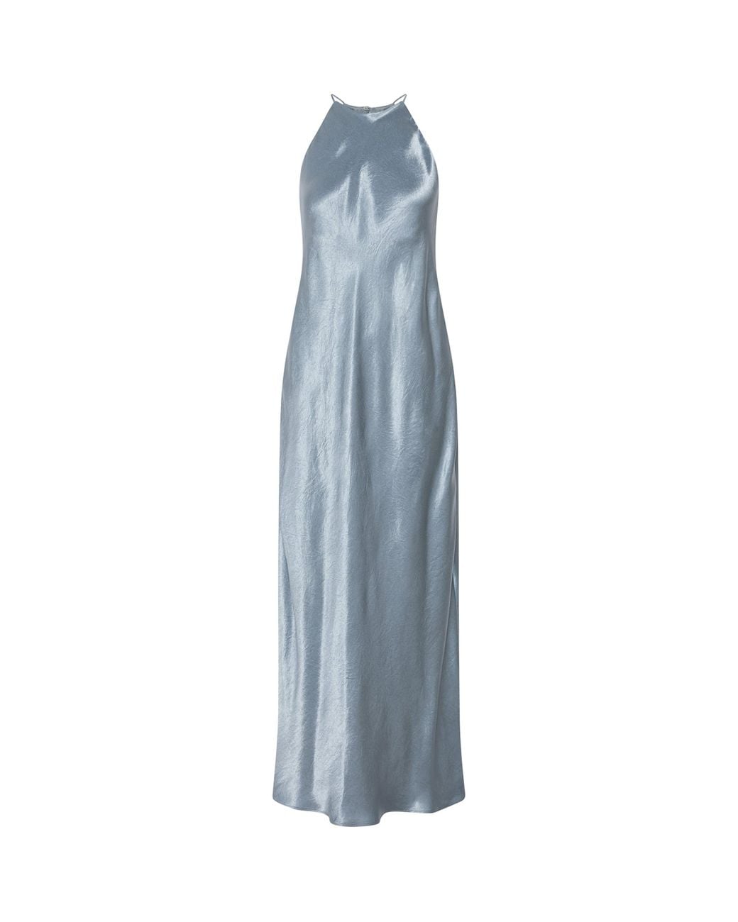 Marella Blue Satin Halterneck Maxi Dress
