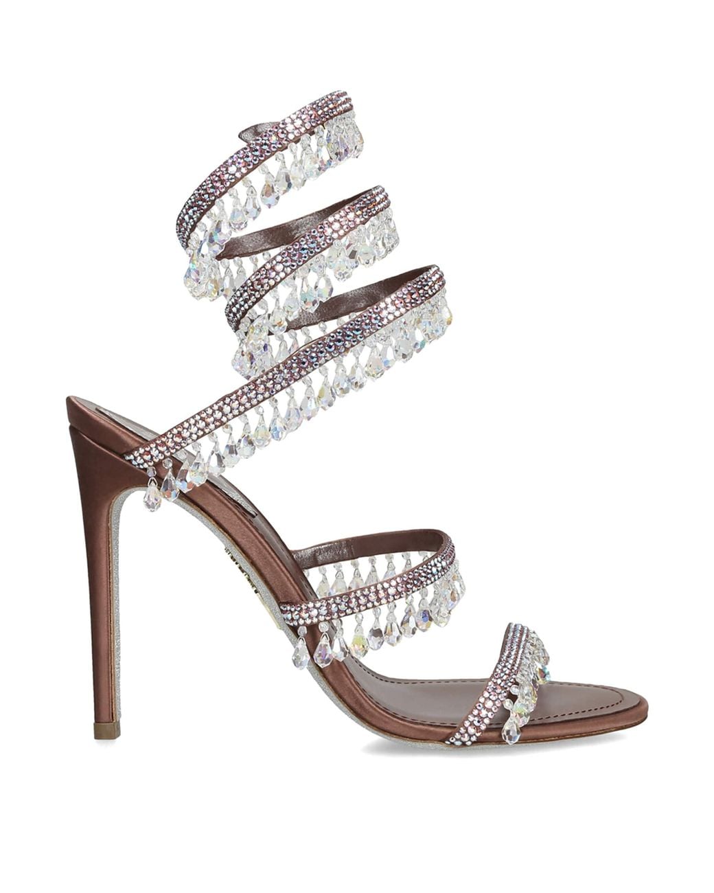 Rene Caovilla White Embellished Chandelier Sandals 105