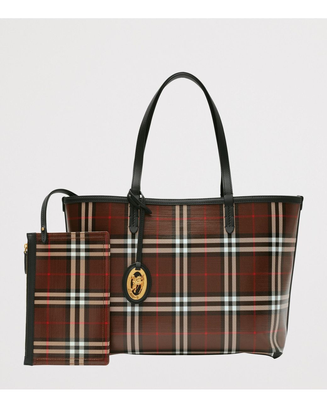 Burberry Black Small Check Tote Bag