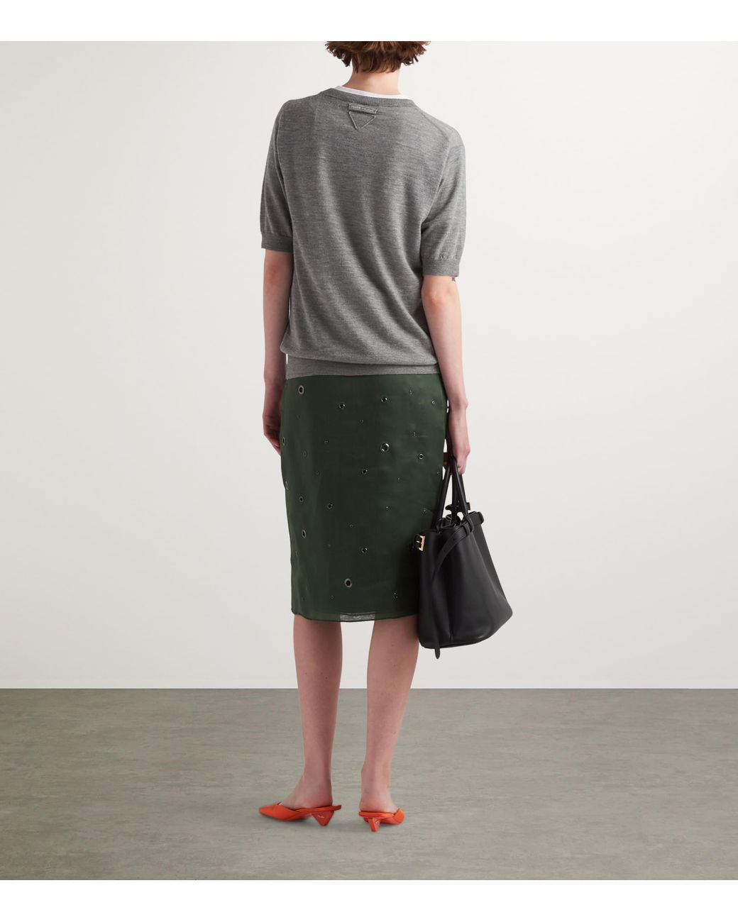Prada Gray Cashmere Crew-Neck Sweater