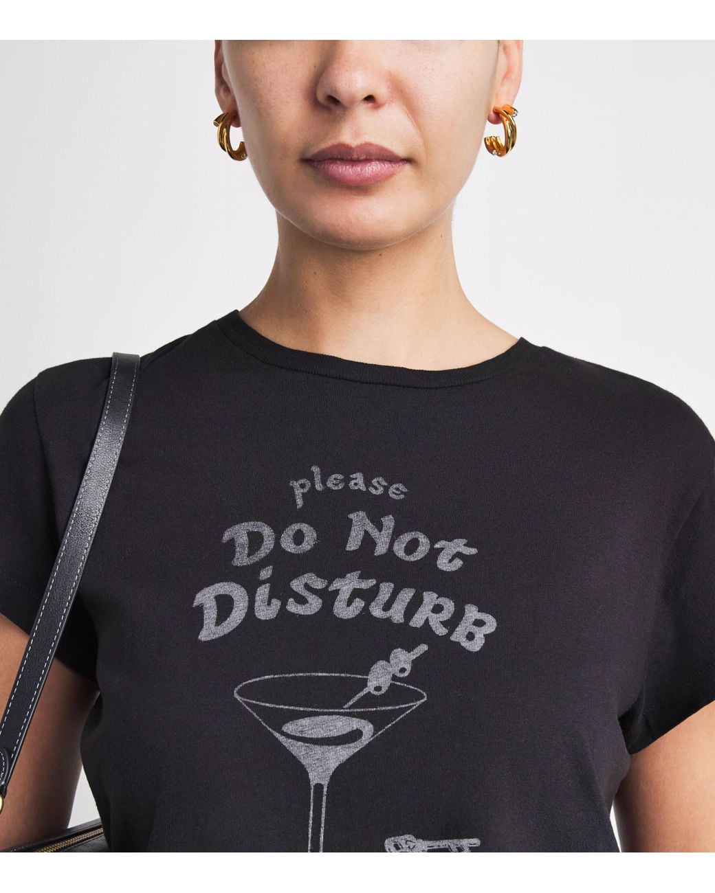 Re/done Black Cotton Dnd Print Boxy T-Shirt