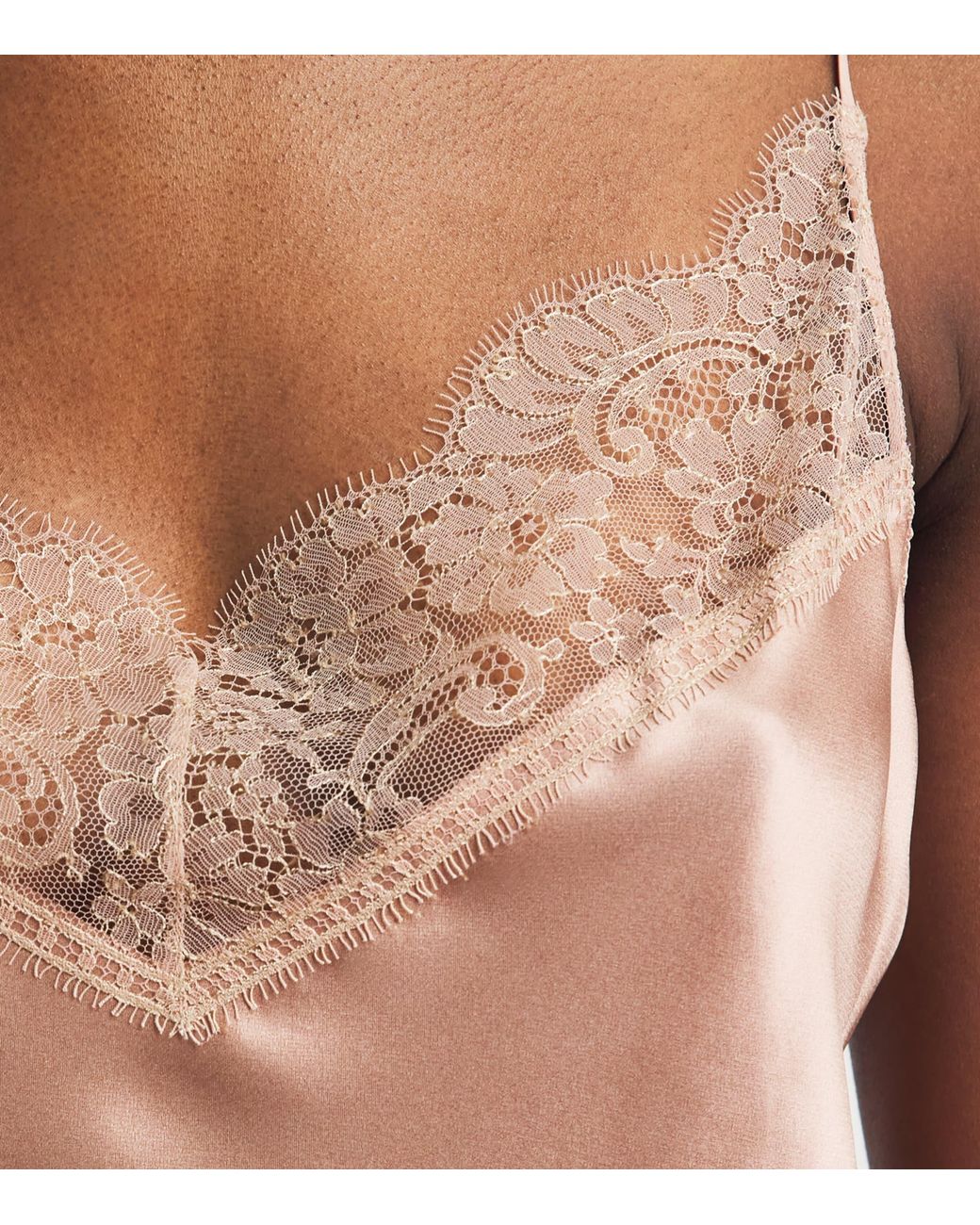 Carine Gilson Pink Silk Cérès Lace Camisole
