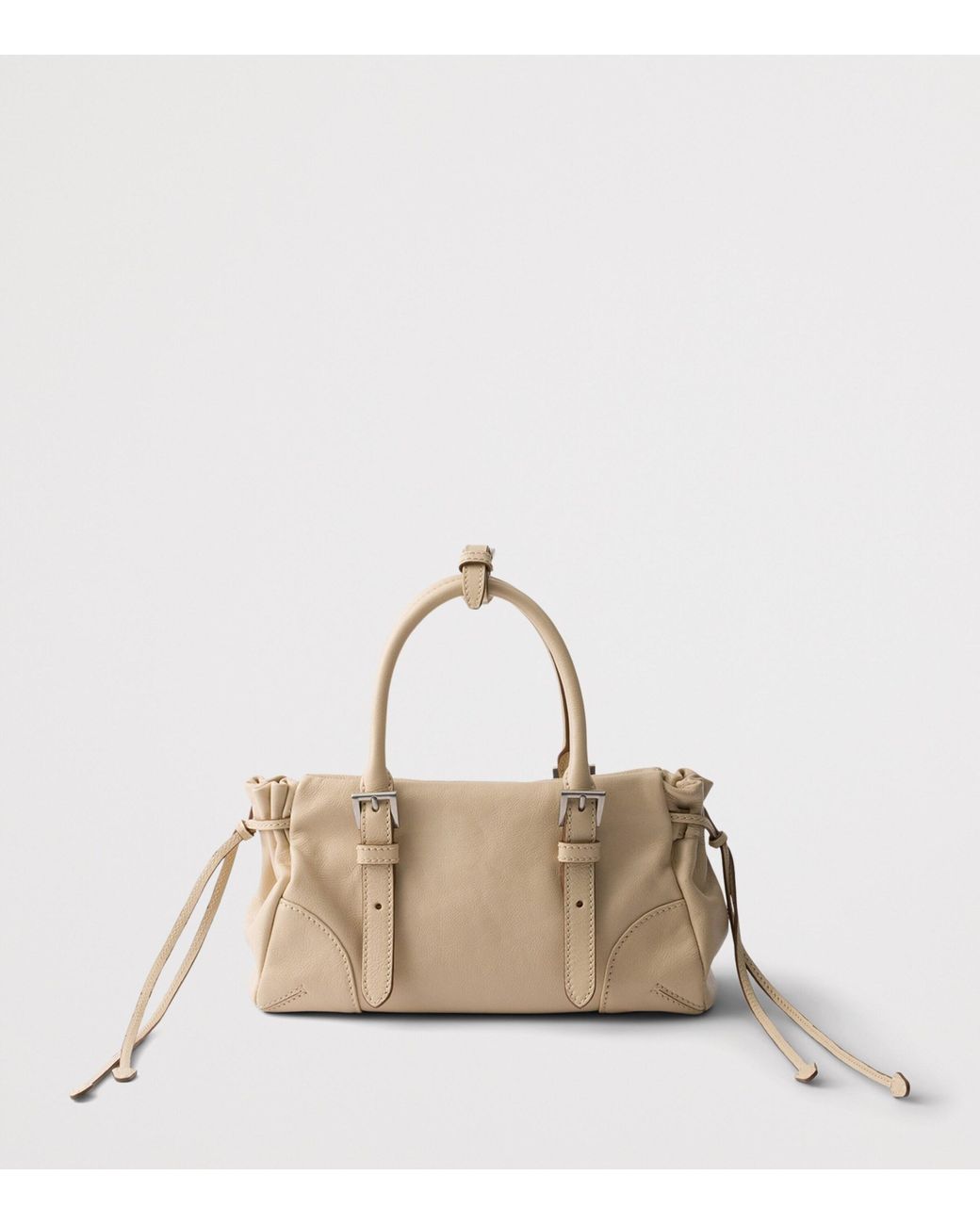 Prada Metallic Small Leather Karin Top-Handle Bag