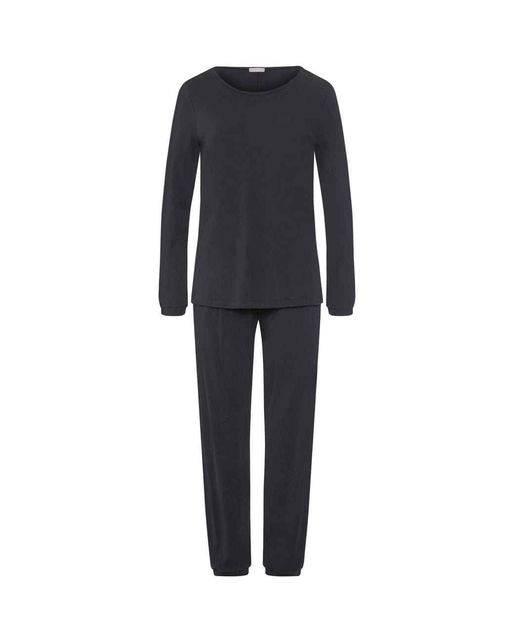 Hanro Black Cotton Franca Pyjama Set
