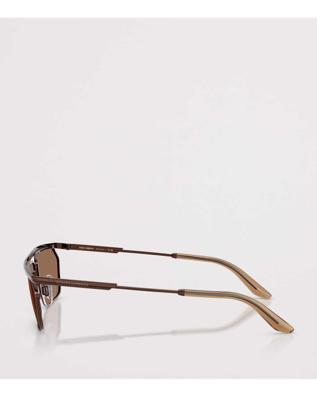 Dolce & Gabbana Brown Metal Dg2327 Classic Rectangle Sunglasses for men