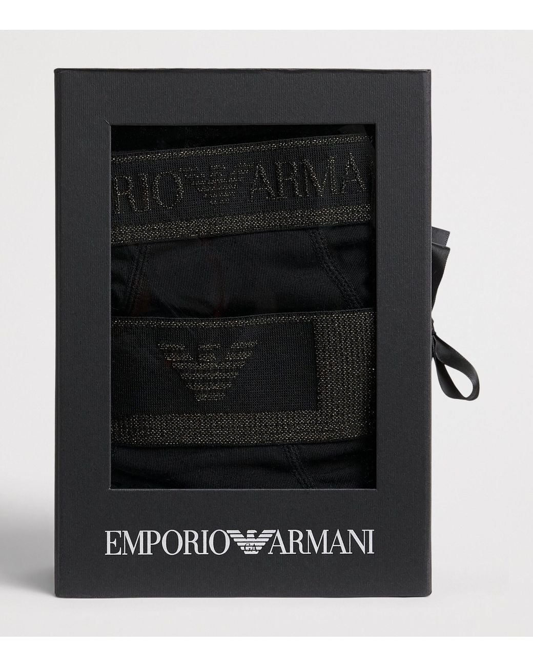 Emporio Armani Black Stretch-Cotton Logo Boxer Briefs for men
