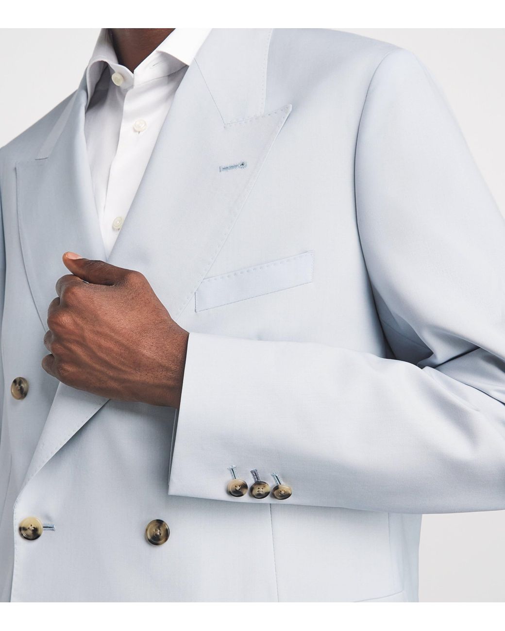 Paul Smith White Wool-Mohair Double-Breasted Blazer for men