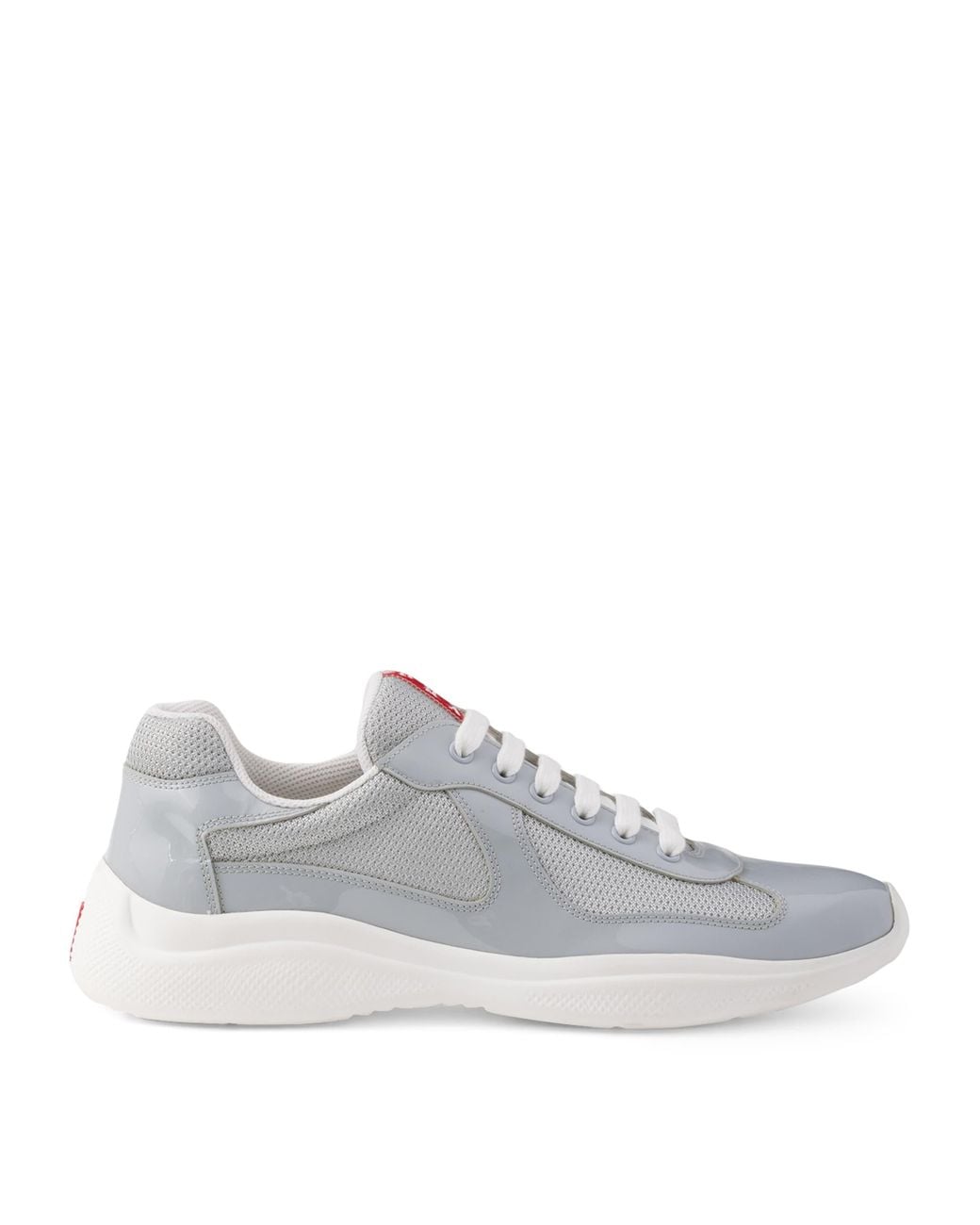 Prada White Patent Leather-Blend America's Cup Sneakers for men