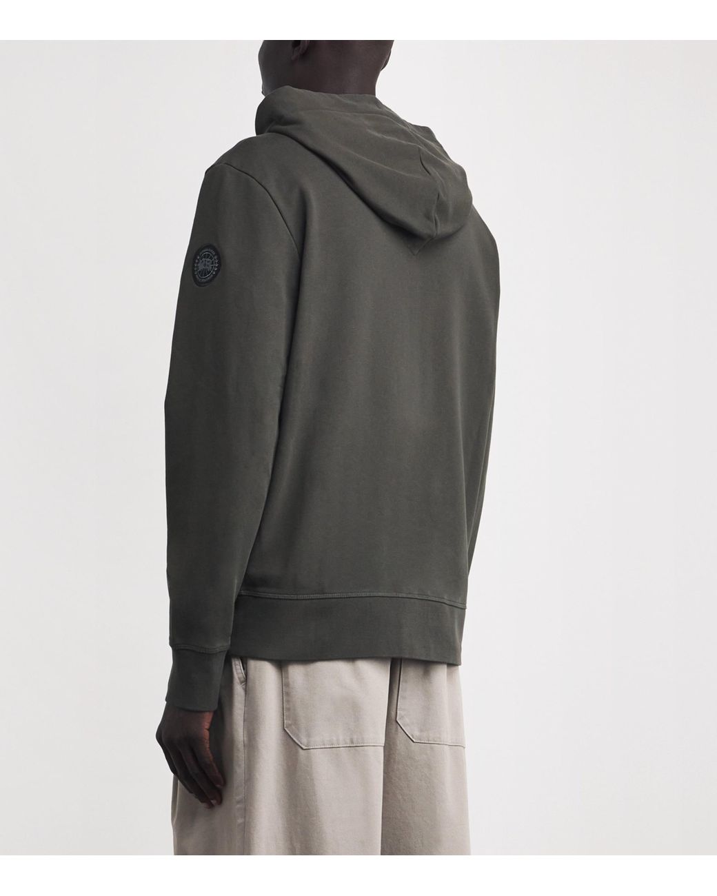 Canada Goose Gray Cotton Zip-Up Huron Hoodie for men