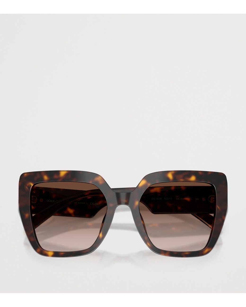 Dolce & Gabbana Brown Tortoise Square Cat-Eye Sunglasses