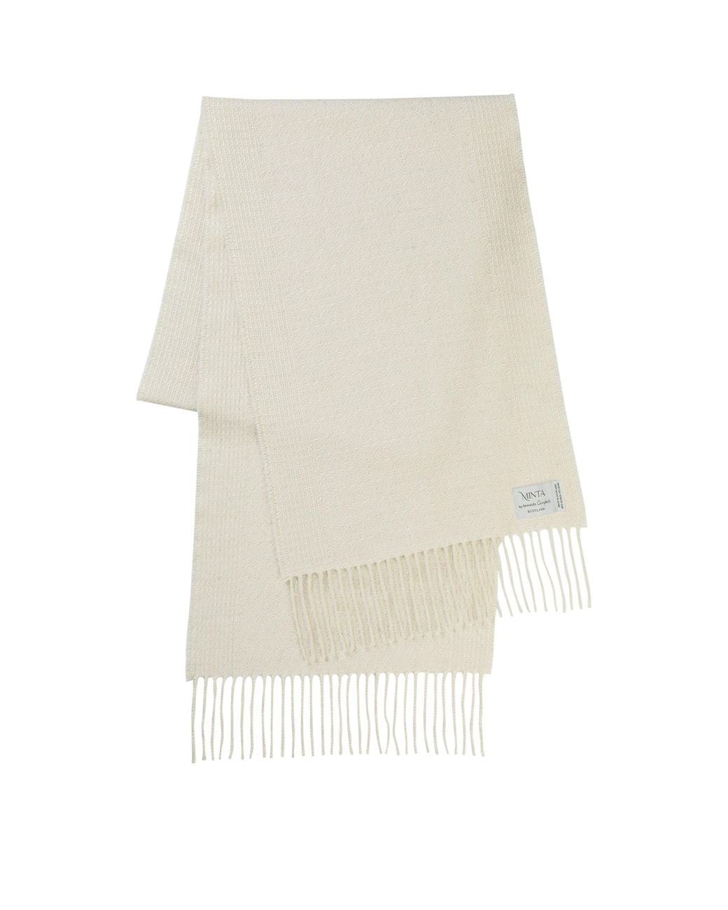 Araminta Campbell Ltd White Alpaca-Blend Rippling Barley Scarf