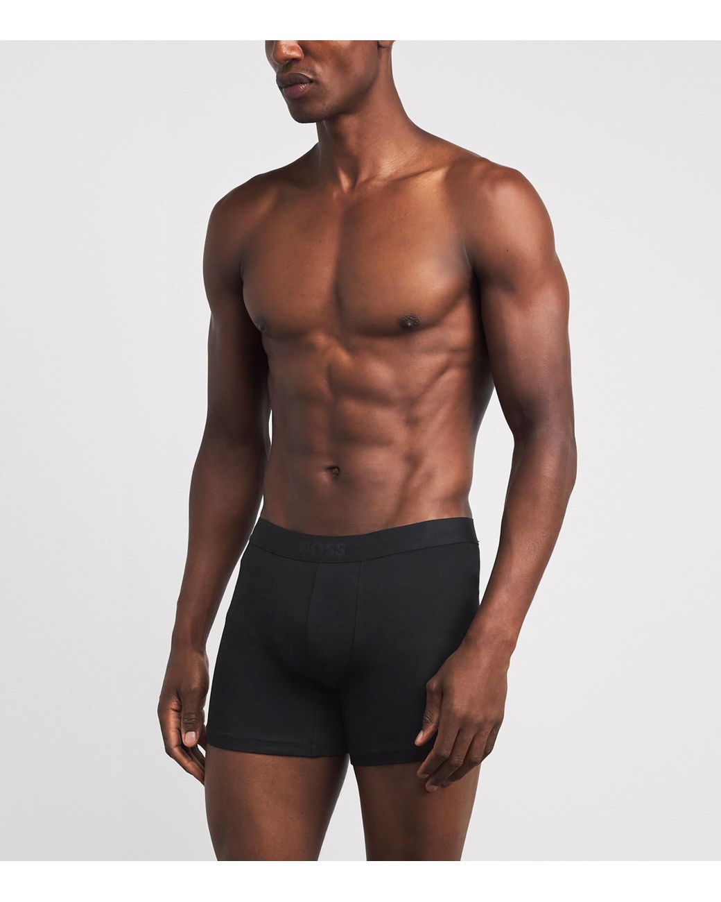 Boss Blue Stretch-Organic Cotton Boxer Briefs for men