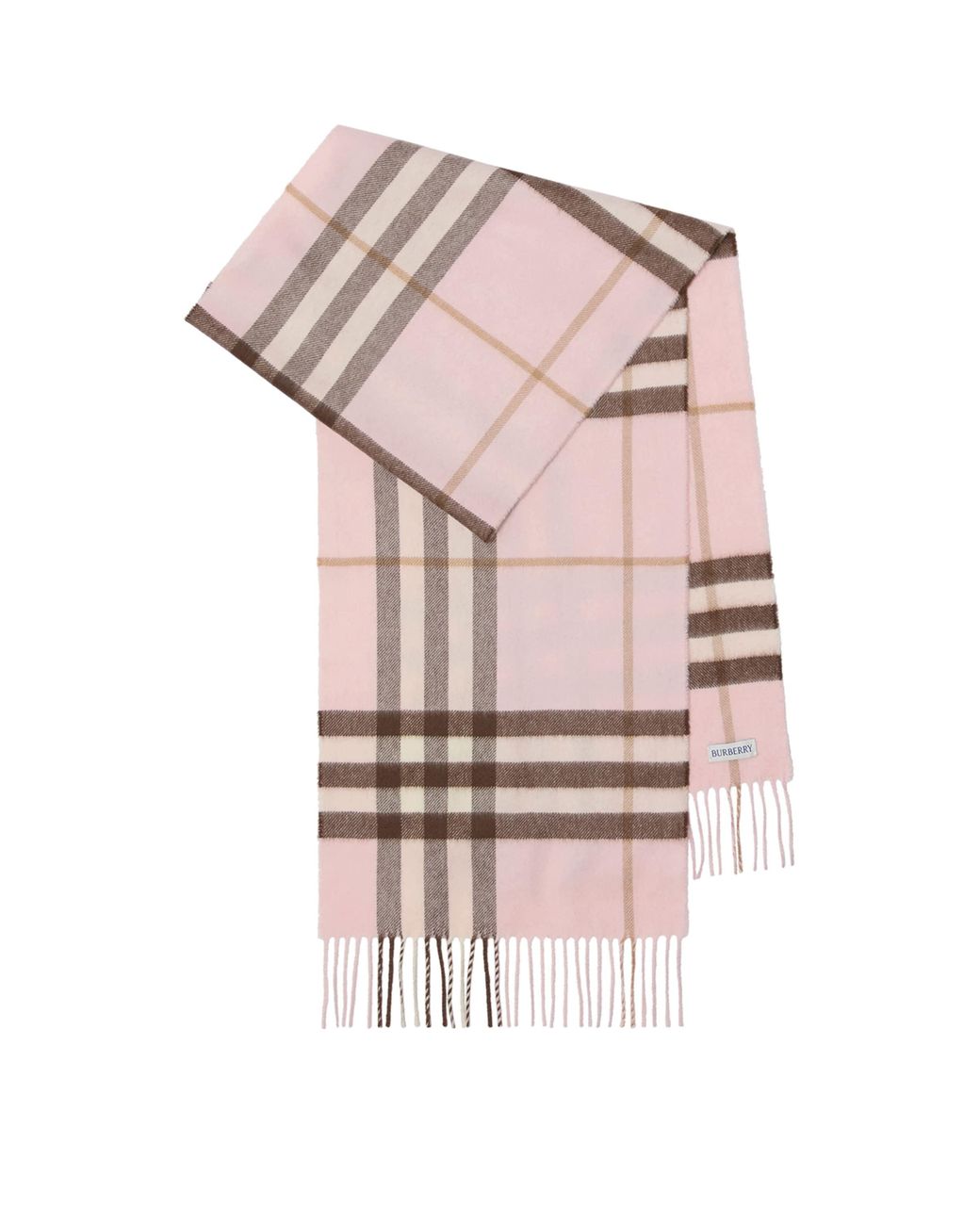 Burberry Pink Cashmere Check Scarf