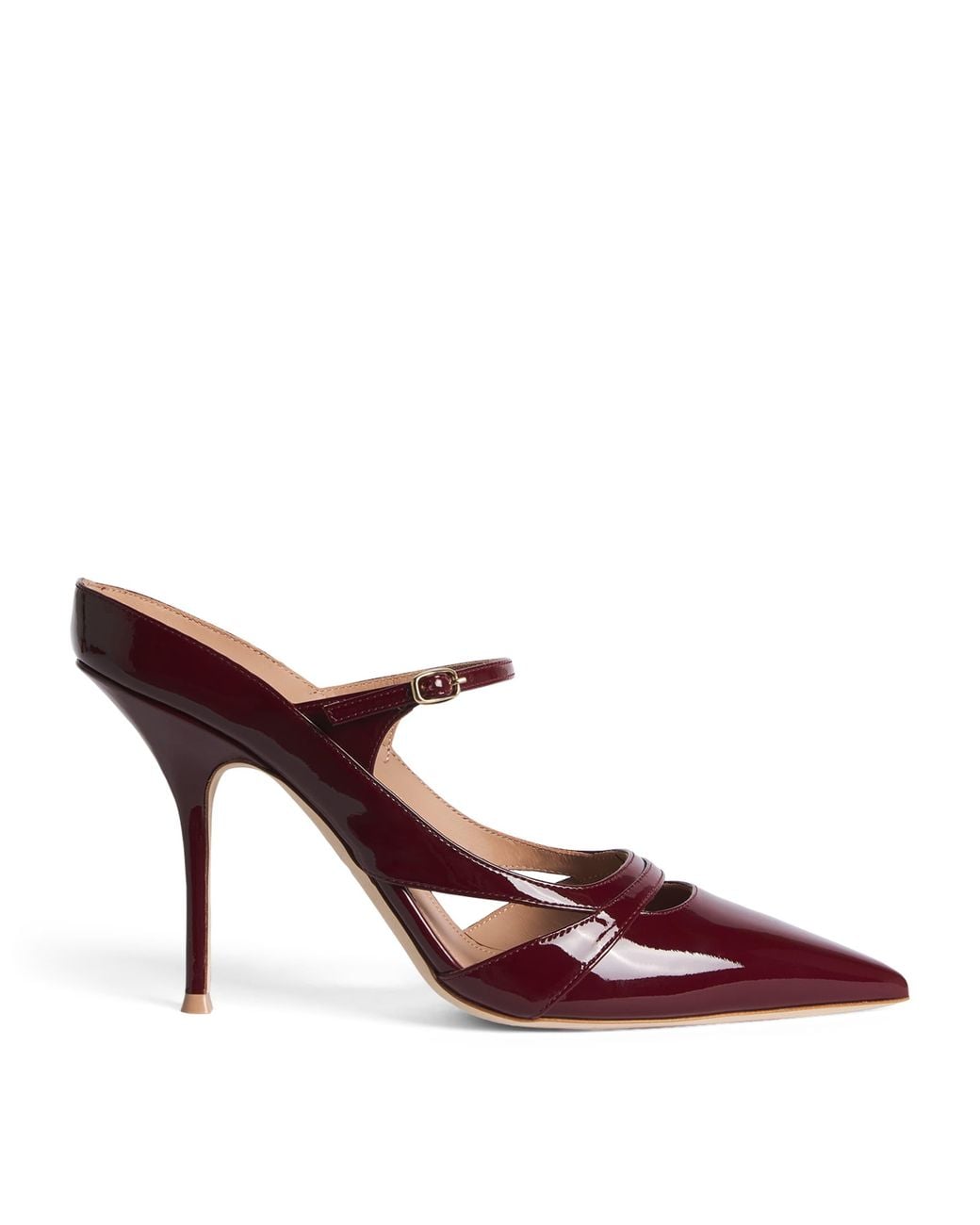 Malone Souliers Purple Patent Leather Patty Heeled Mules 90