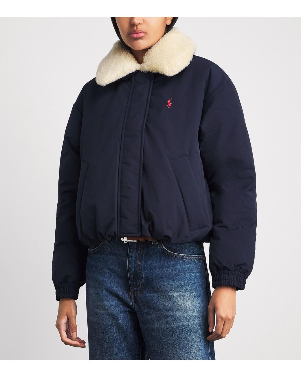 Polo Ralph Lauren Blue High-Pile Collar Down Puffer Jacket