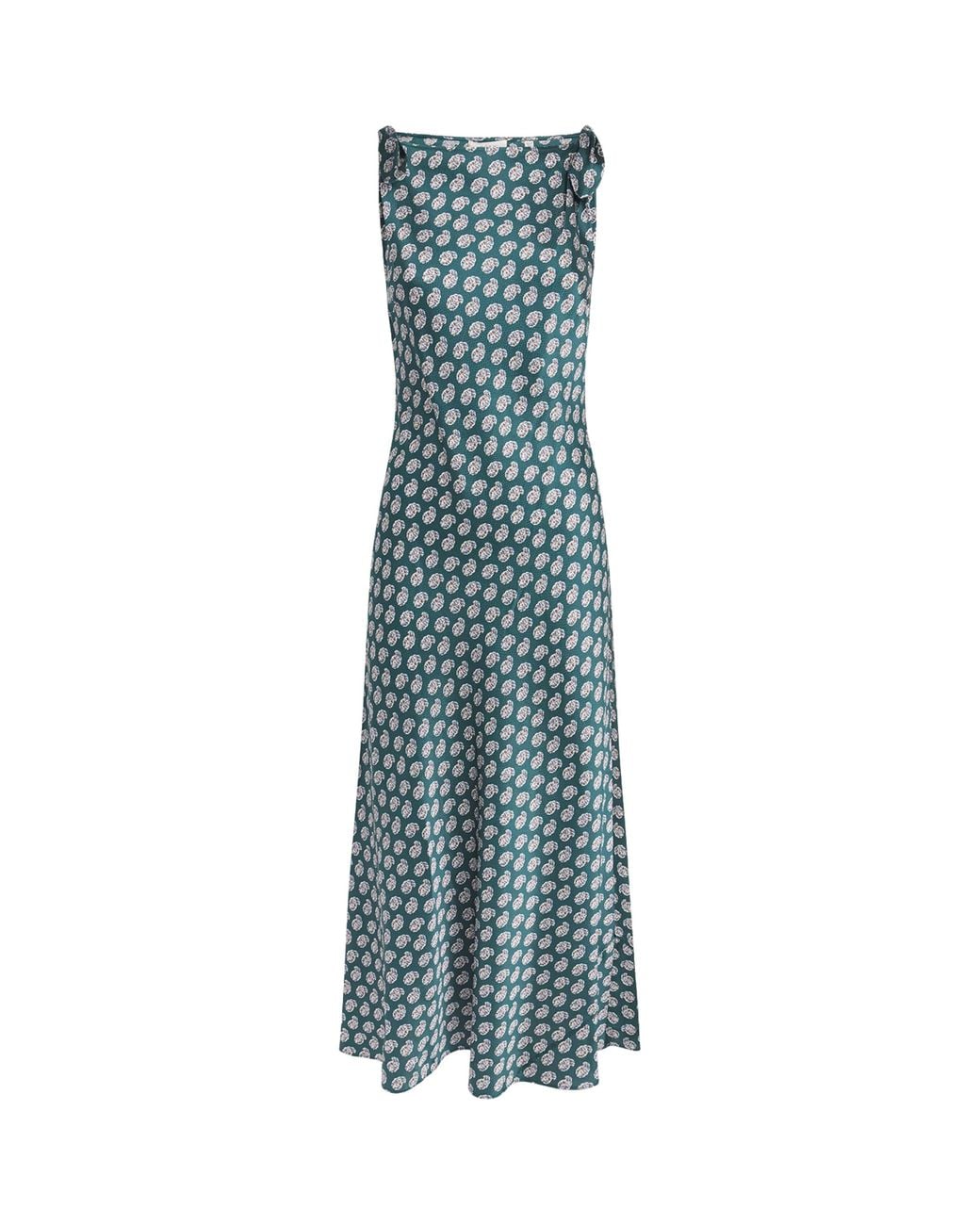 Doen Blue Stretch-Silk Mariselle Maxi Dress