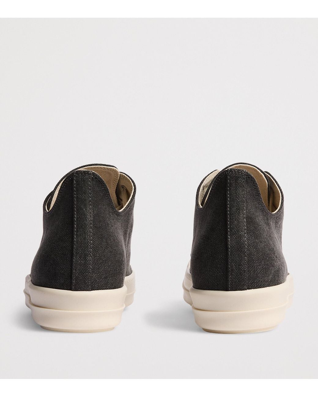 Rick Owens Black Canvas Low-Top Sneakers for men