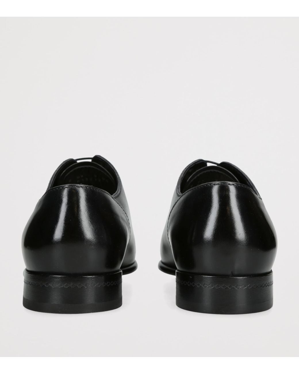 Zegna Black Leather Vienna Oxford Shoes for men