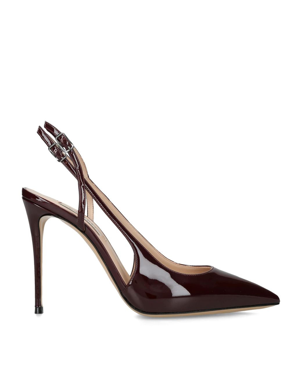 Casadei Brown Patent Leather Julia Tiffany Windsor Slingback Heels 100