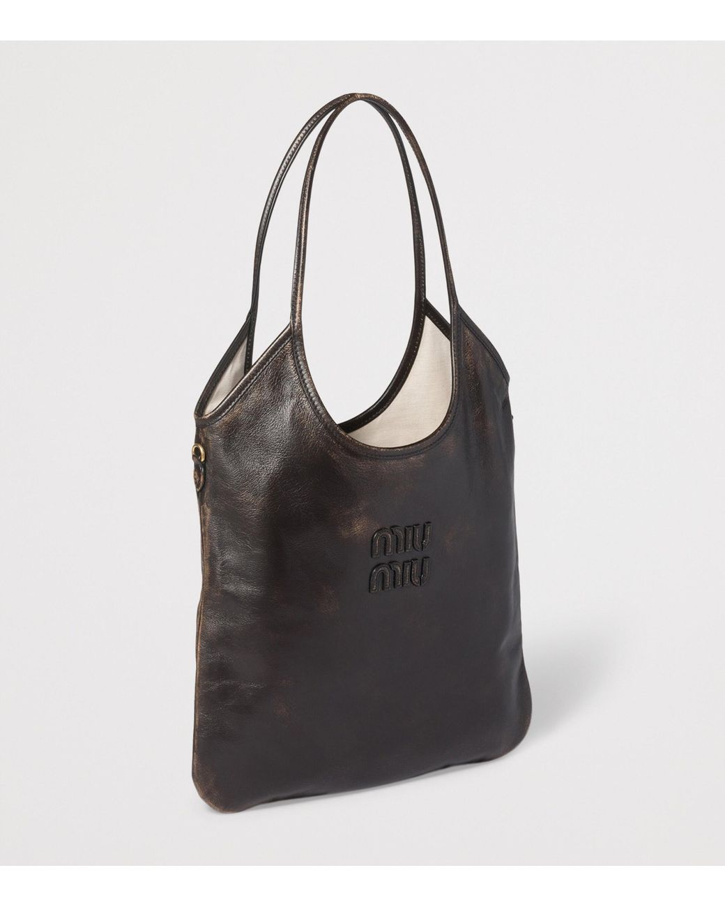 Miu Miu Black Leather Ivy Tote Bag
