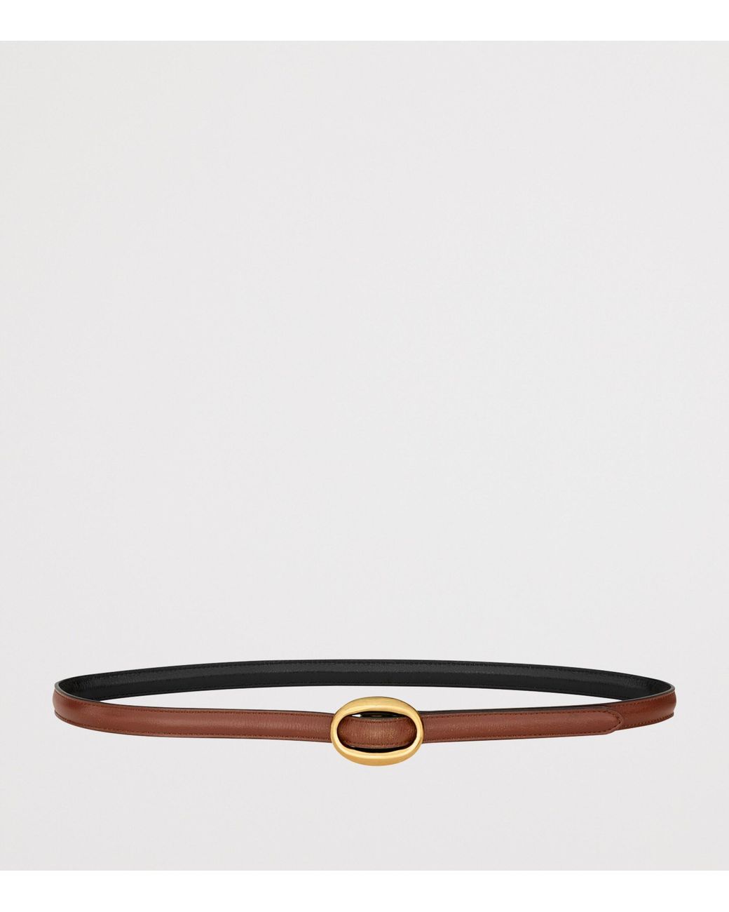 Saint Laurent White Leather Reversible Oval-Buckle Belt