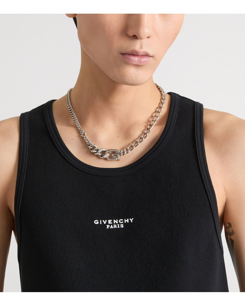 Givenchy Metallic G Line Chain Necklace for men