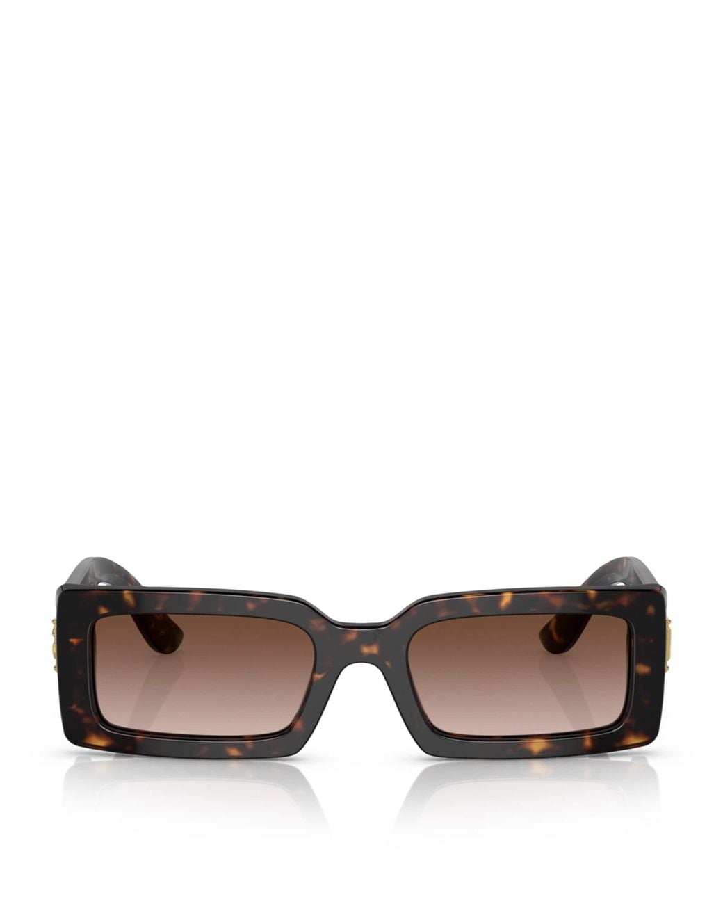 Dolce & Gabbana Brown Acetate Rectangle Sunglasses