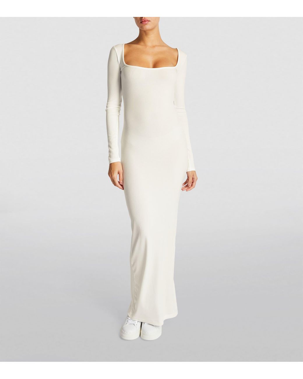 fitted lace wedding dress Skims Long Sleeve Lounge Slip – Rent with Iz main image 1