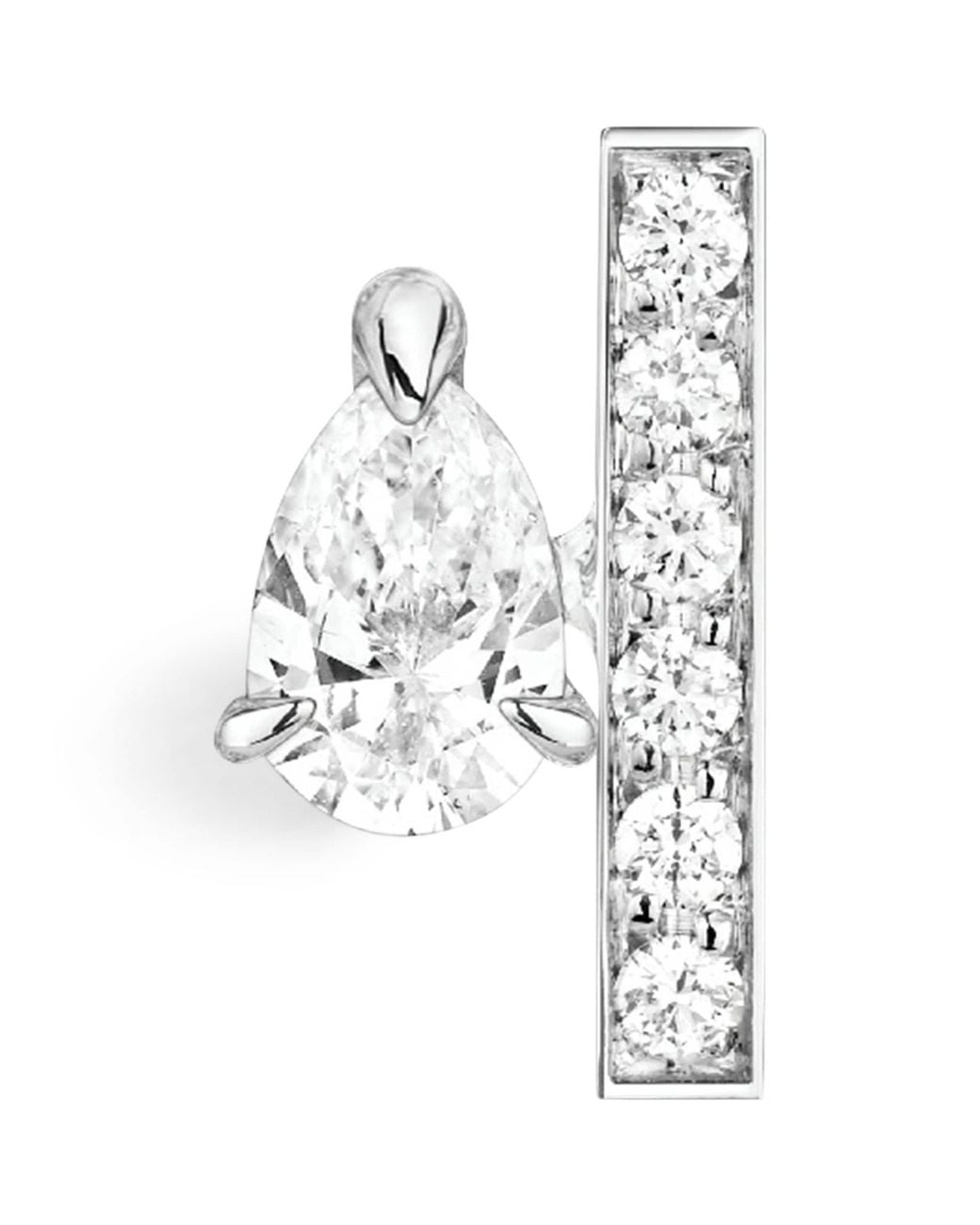 Repossi White And Diamond Serti Sur Vide Single Stud Earring