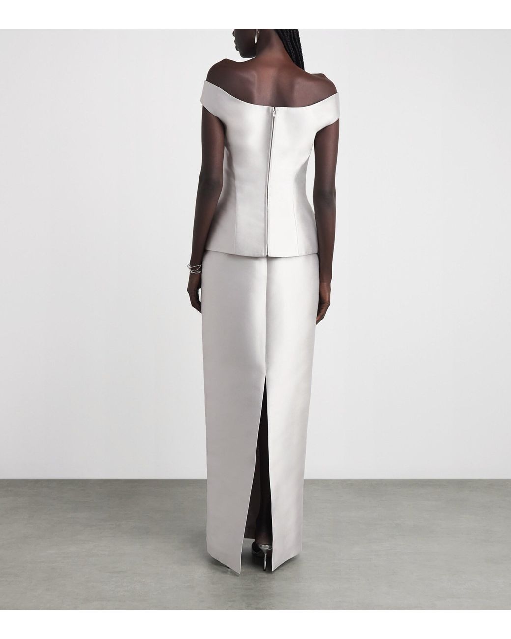 Solace London White Off-The-Shoulder Pieta Gown