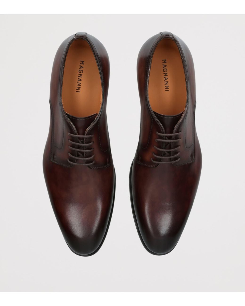Magnanni Shoes Brown Leather Derby Shoes for men