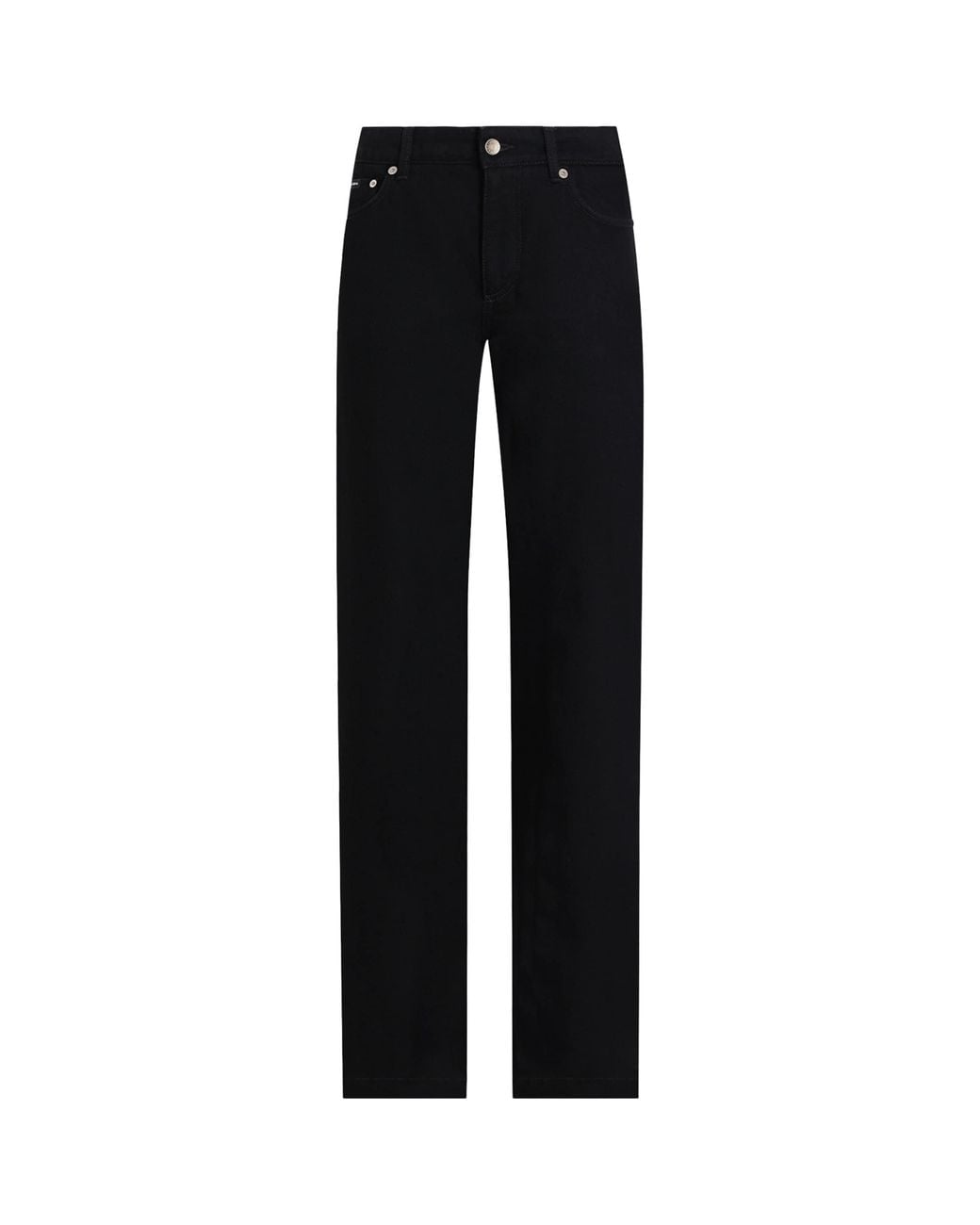 Dolce & Gabbana Black Logo Plaque Straight Jeans