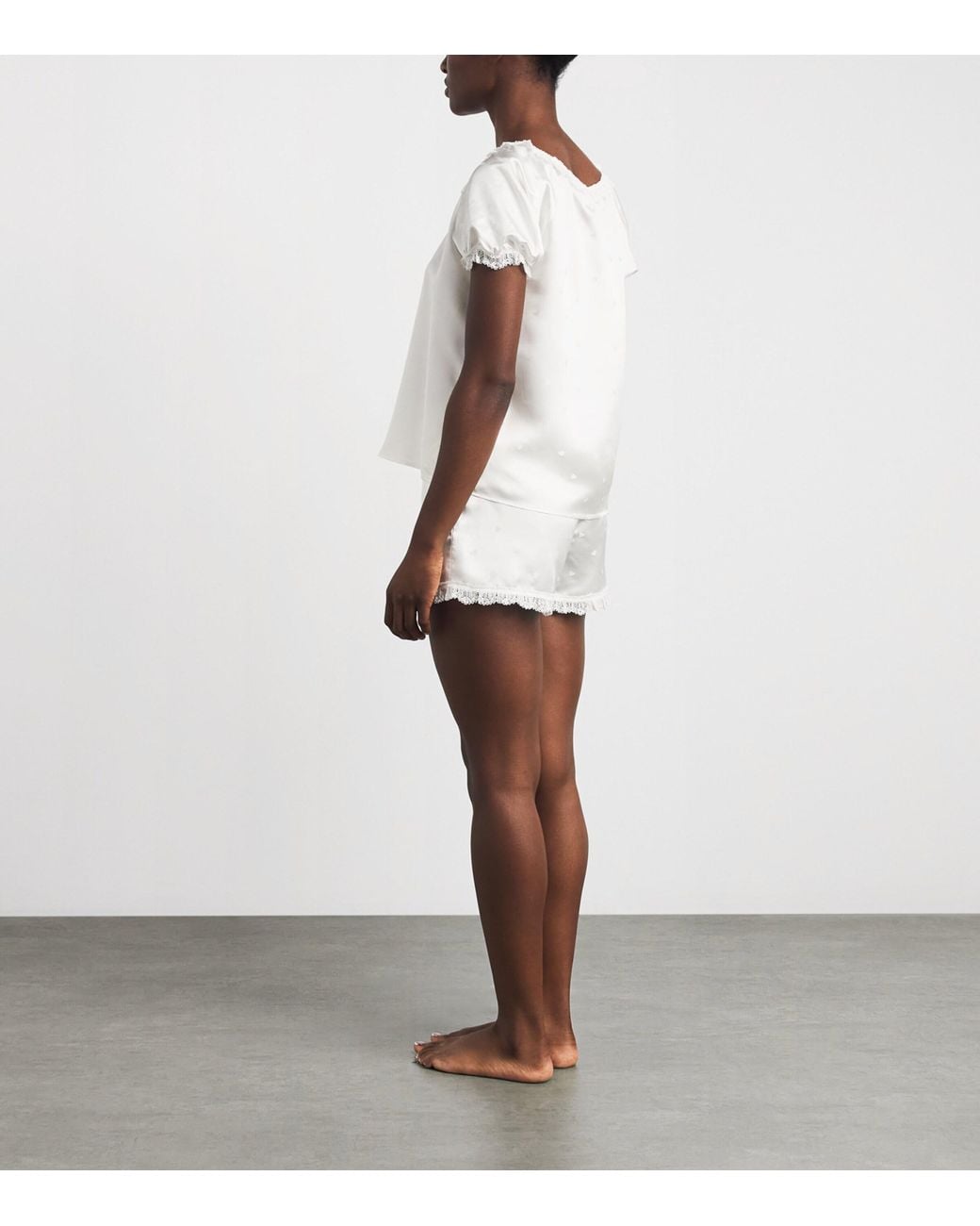 Manitu White Silk Sweetie Short Pyjama Set