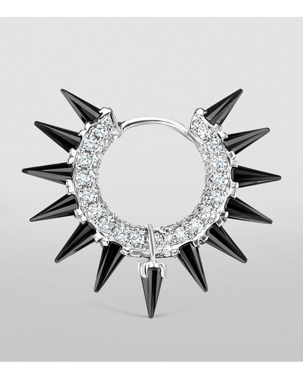 Maria Tash White Moissanite Mohawk And Diamond Pavé Hoop Earring