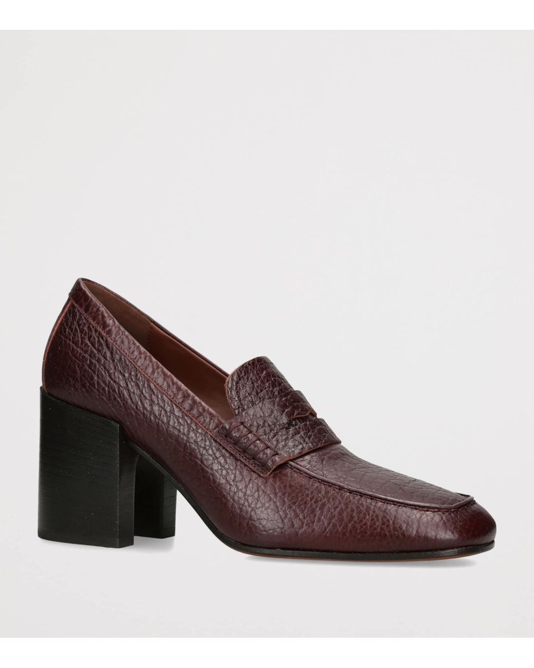 Dries Van Noten Purple Leather Heeled Loafers 70