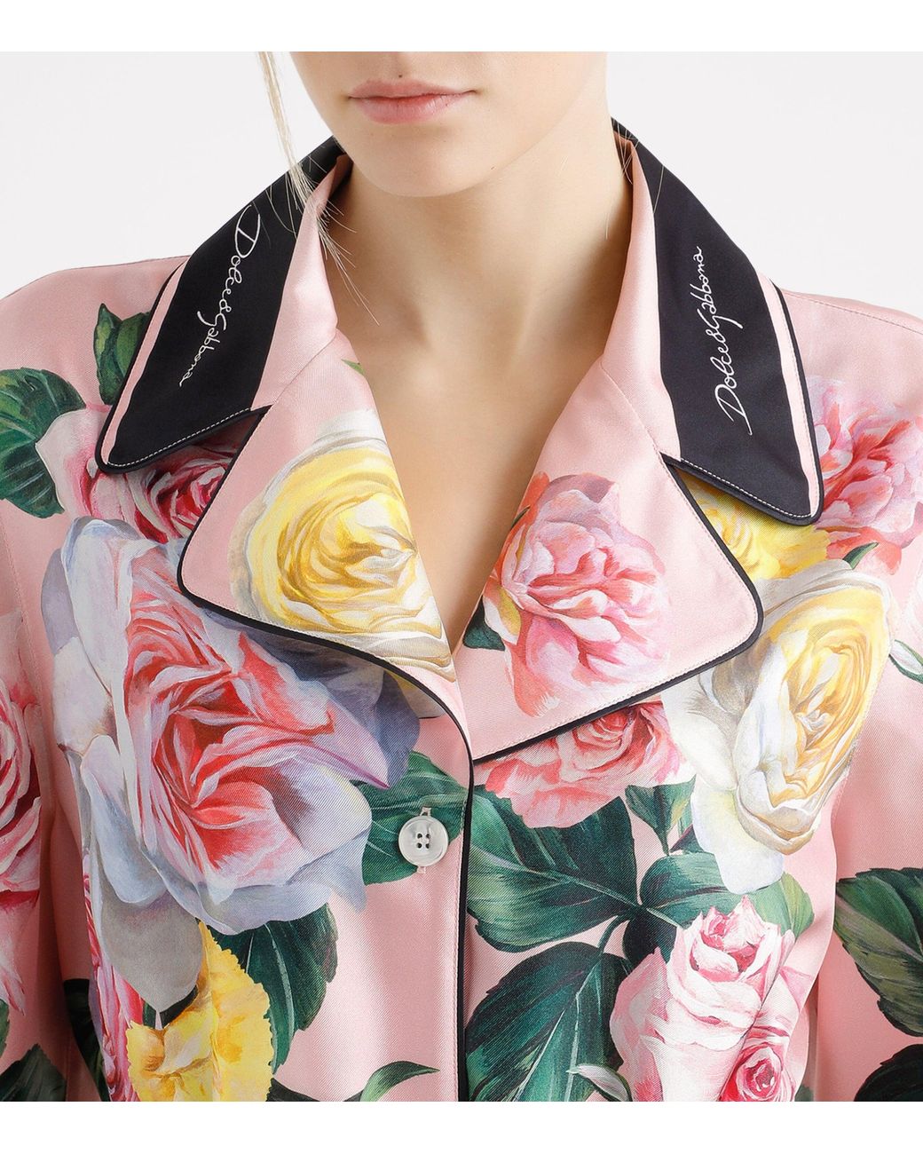Dolce & Gabbana Pink Lace Shirt