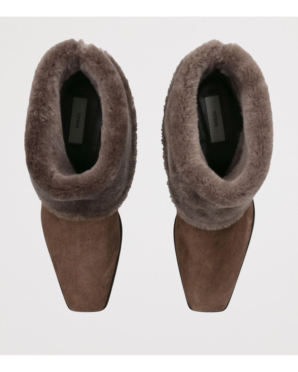 Totême Brown Shearling Fold-Down Ankle Boots