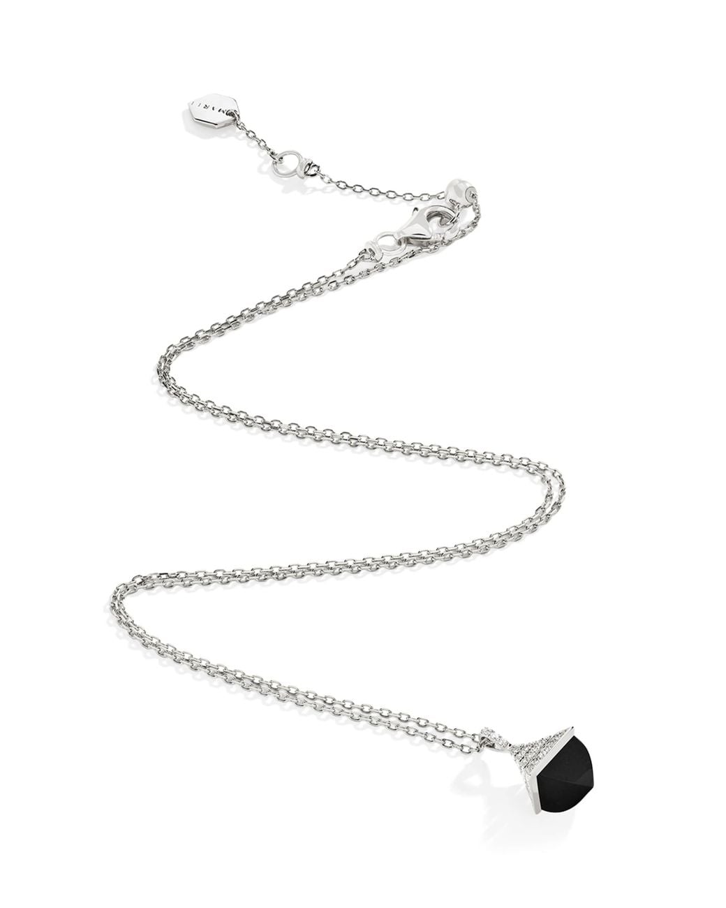 Marli New York White Mini, Diamond And Onyx Cleo Rev Pendant Necklace