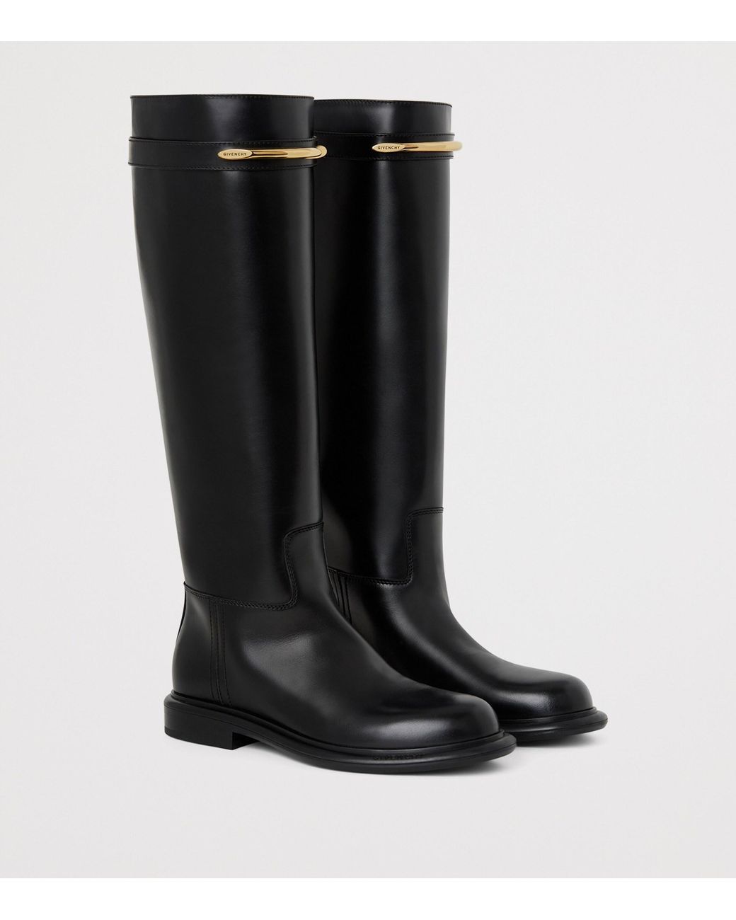 Givenchy Black Leather Knee-High Riding Boots