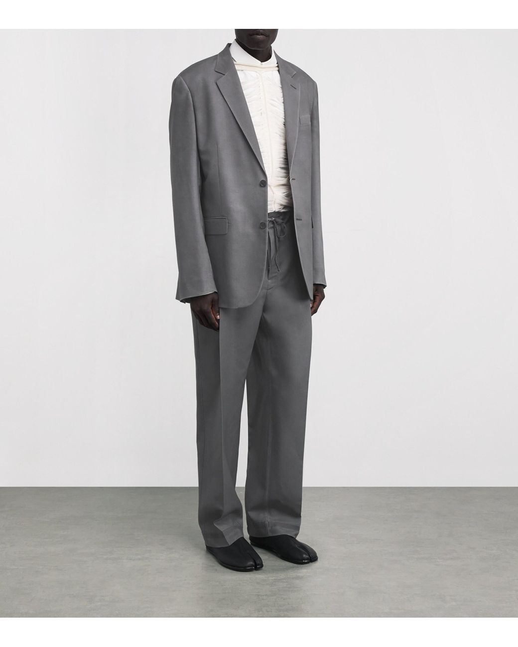 Maison Margiela Mohair-Wool Four Stitch Drawstring Trousers Maison Margiela Mohair-Wool Four Stitch Drawstring Trousers
