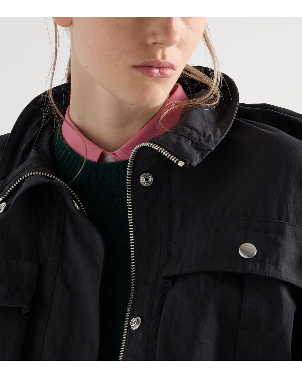 Prada Black Technical Fabric Parka