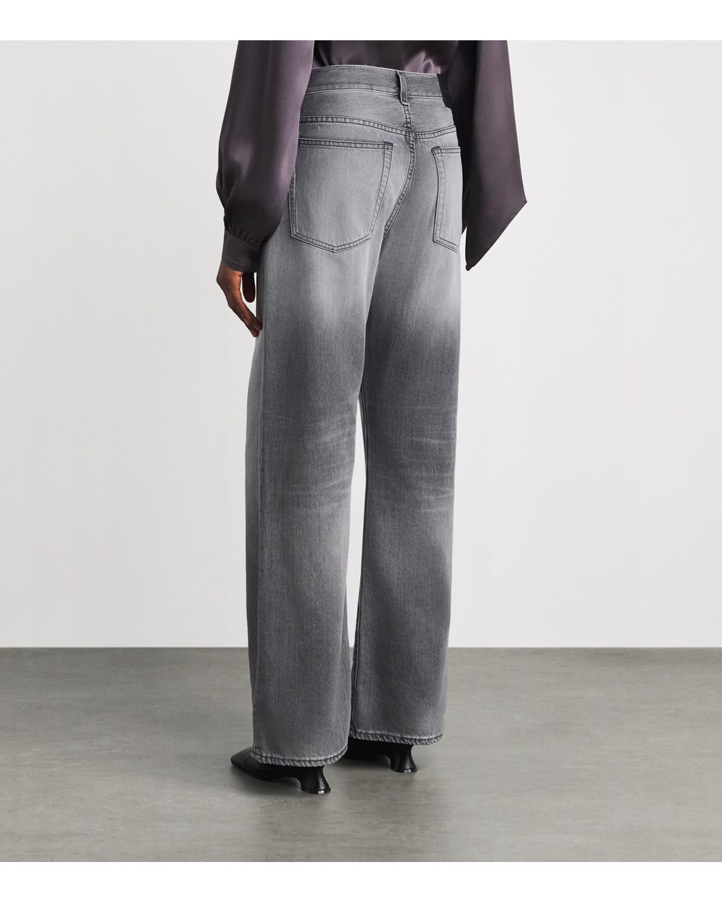 Acne Gray 2021F Mid-Rise Flared Jeans
