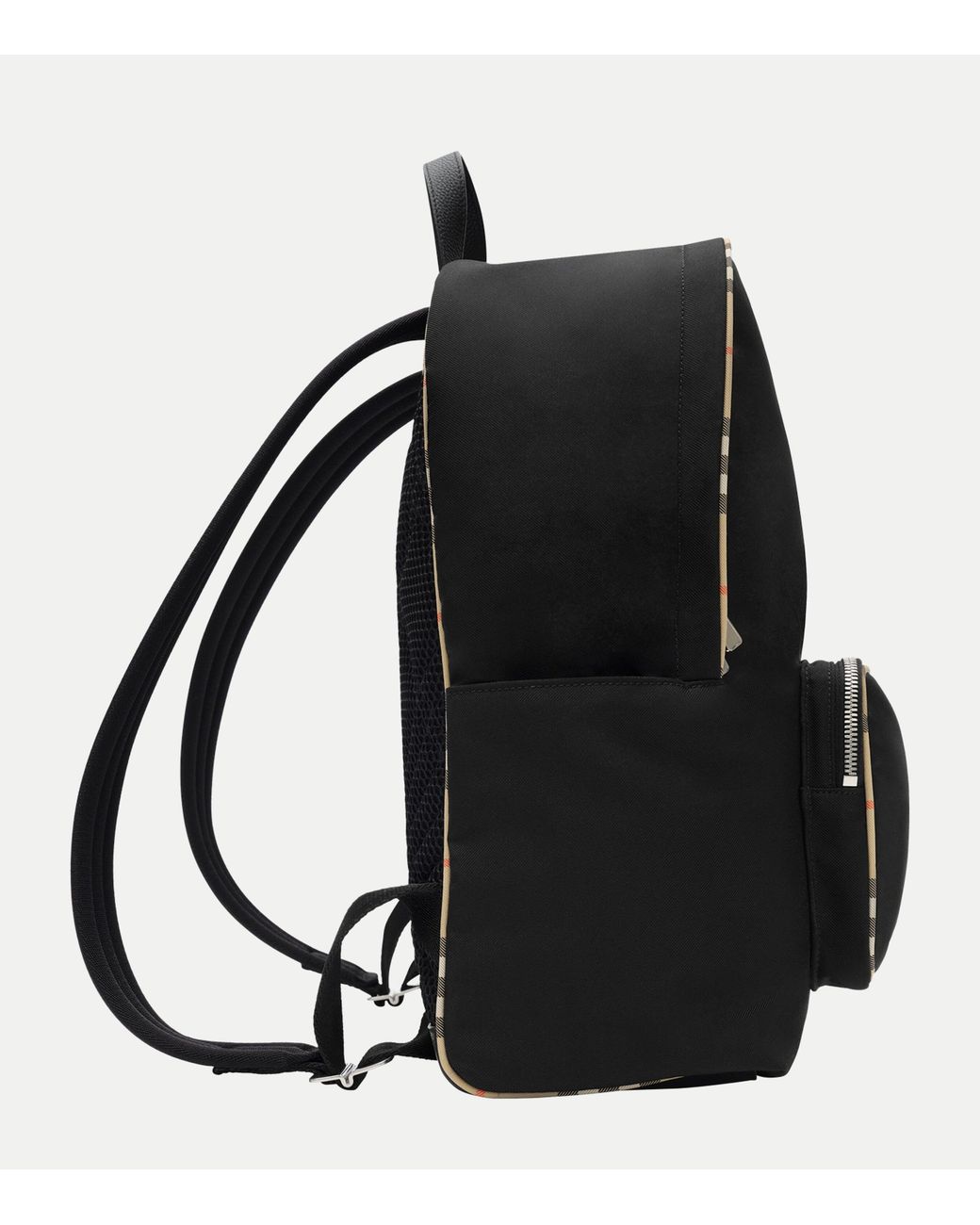 Burberry Black Check-Trim Backpack for men